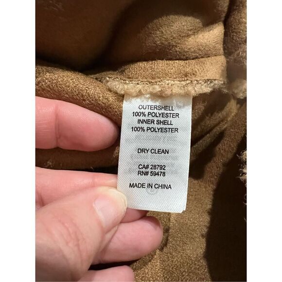 Joie NWT Sherpa Teddy Fleece Shacket Shirt Jacket Camel Brown Button size S - Picture 8 of 8